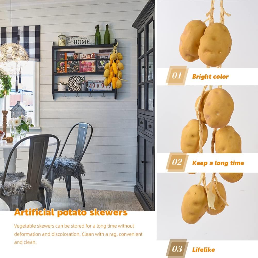 Realistic Foam Potatoes 8PCS for Kitchen Decorations