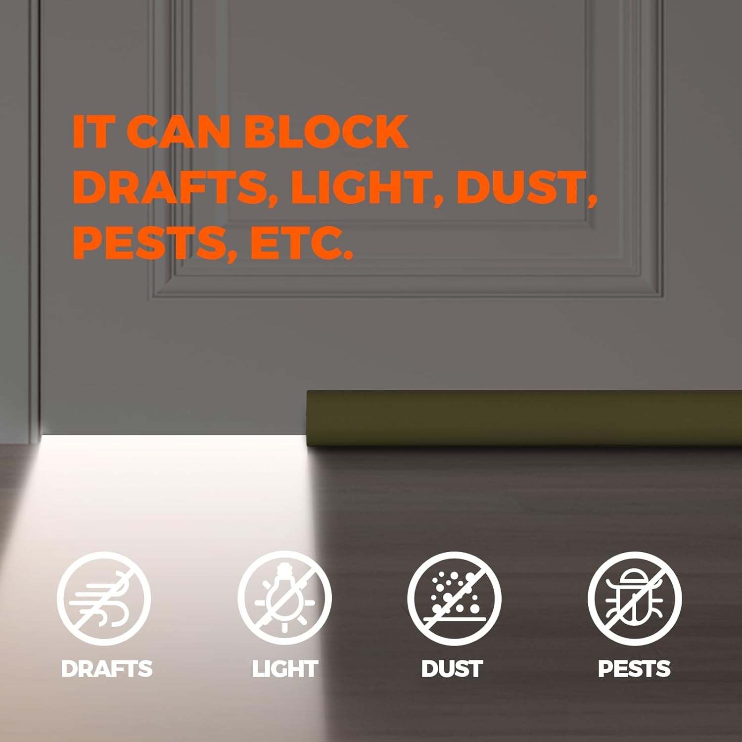 Holikme Two-Sided Draft Stopper Door Sweep for Home Comfort