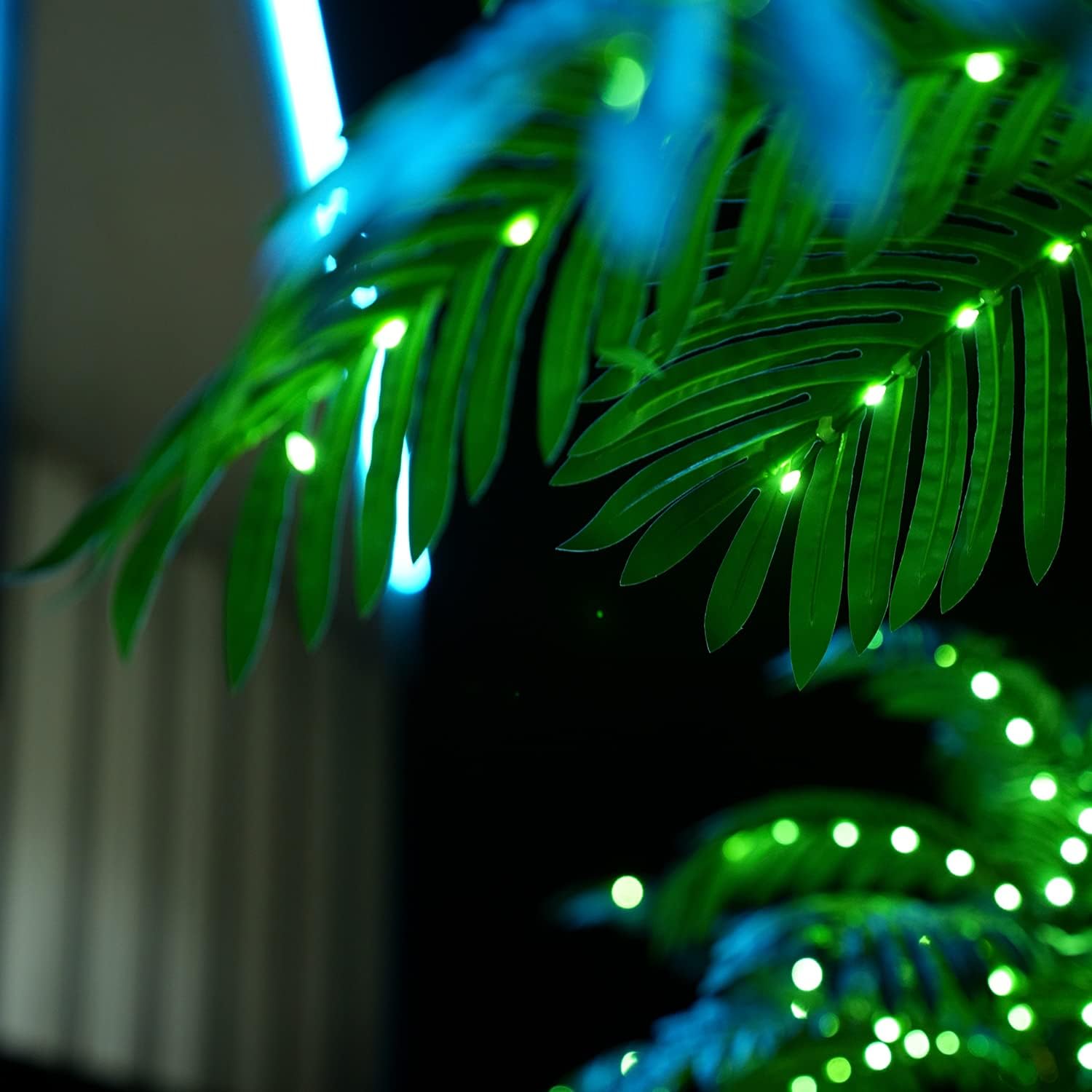 Artificial Palm Tree with 260 LED Lights 7 Feet 3 Trunks