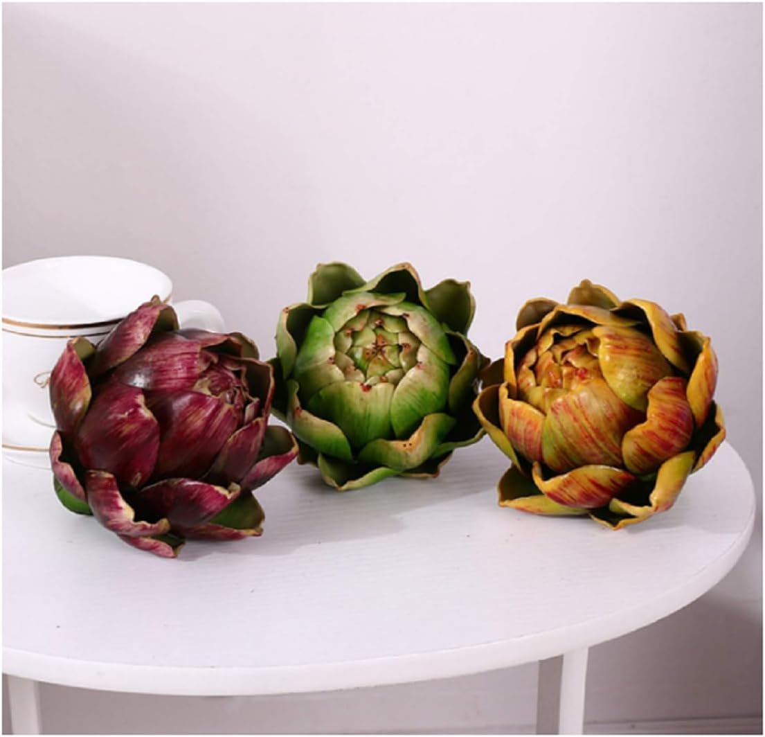 WESAPPINC 3Pcs Large Green Artificial Artichokes Decor