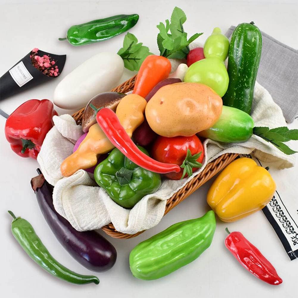 VIOKKO 10Pcs Artificial Bell Peppers and Chili Peppers Set