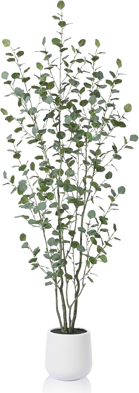 Laiwot 7ft Artificial Eucalyptus Tree with Planter