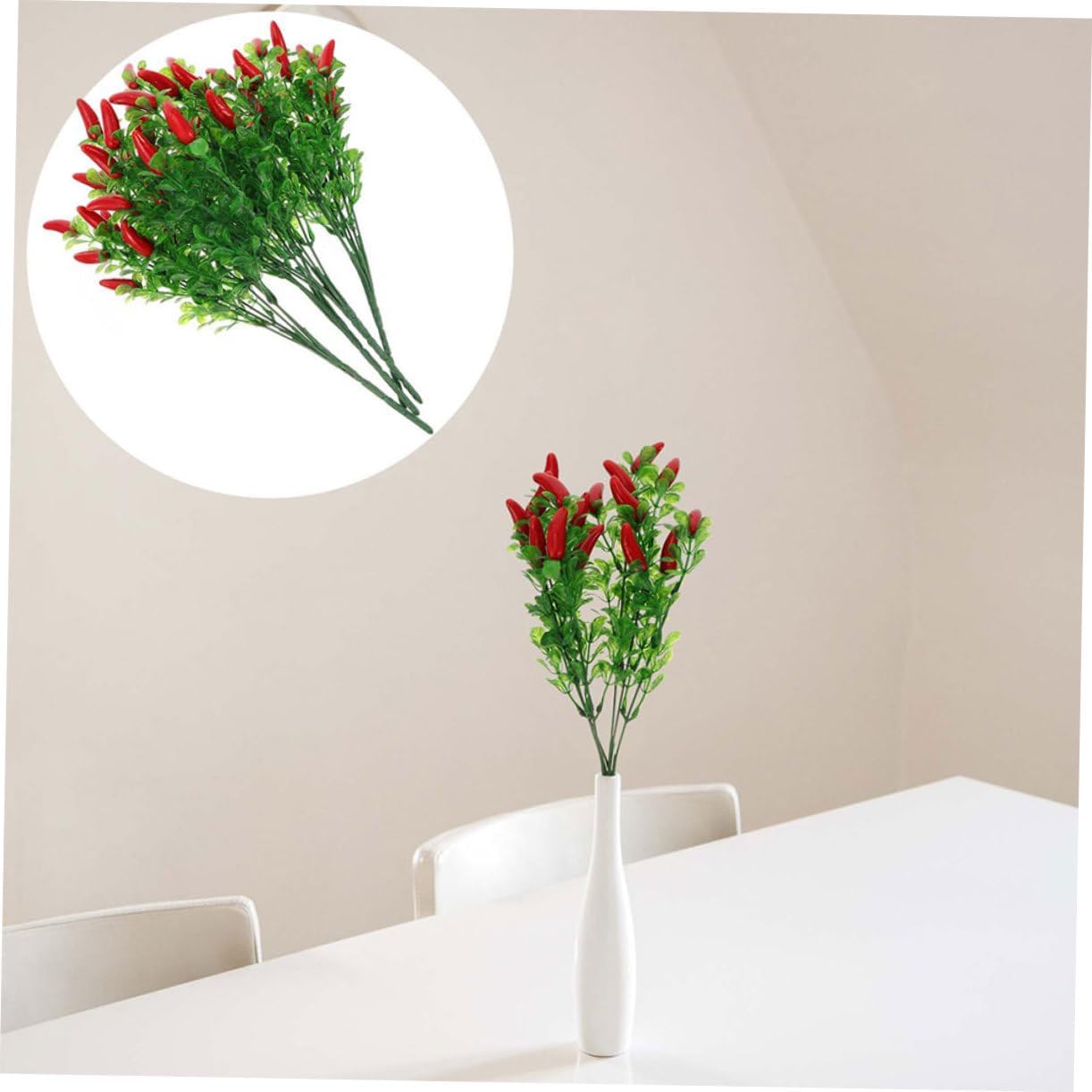 2Pcs Lifelike Artificial Chili Pepper Branches for Home Decor