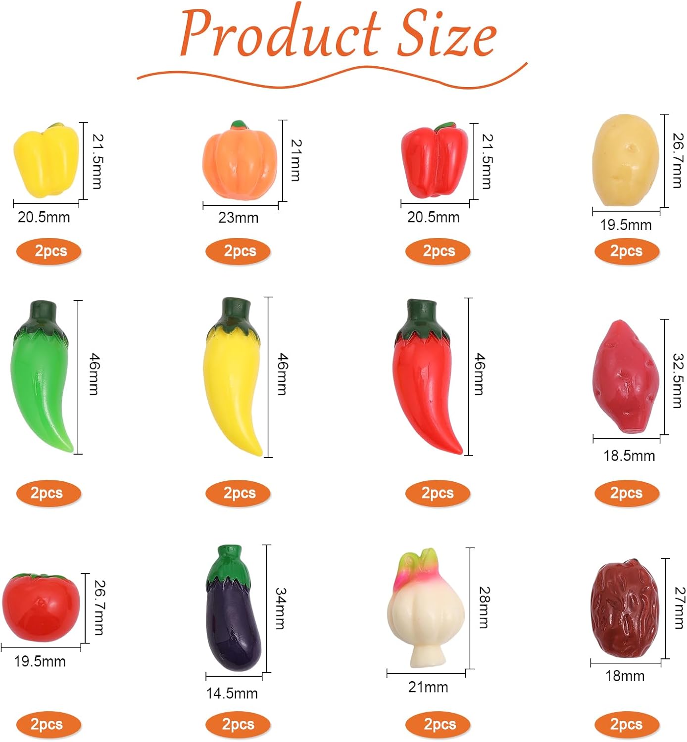 CHGCRAFT 24 Piece Mini Artificial Vegetables Decor Set
