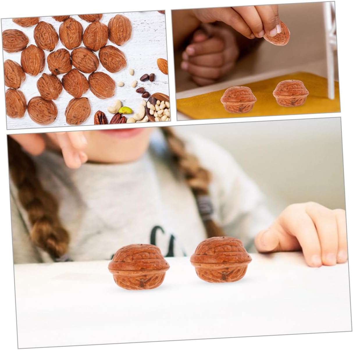 50pcs Artificial Walnut Models Fake Nuts Decorations