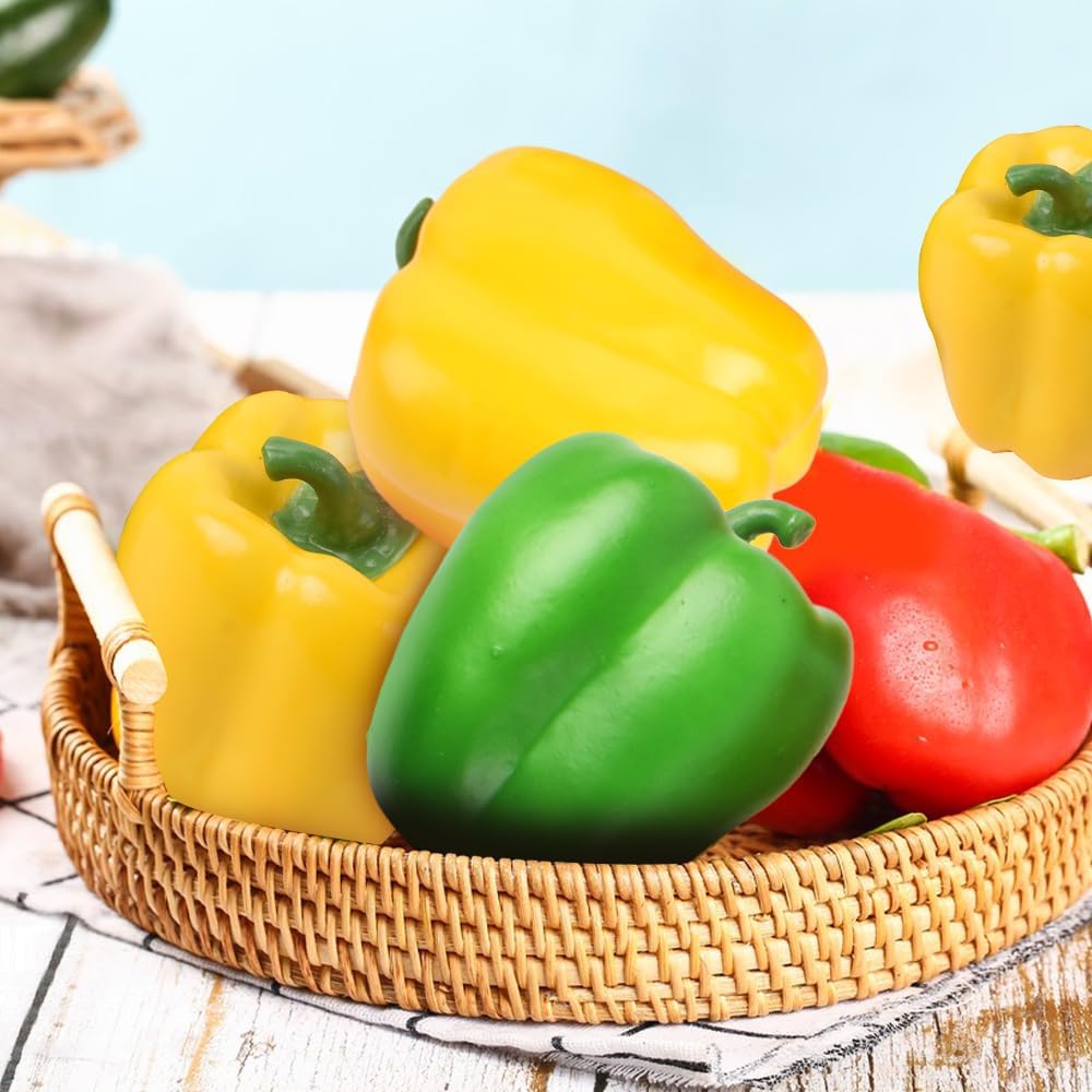 Viociwu Artificial Bell Peppers 6PCS for Kitchen Decor