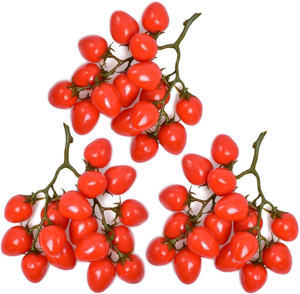 DinQ Set of 3 Artificial Cherry Tomatoes Red