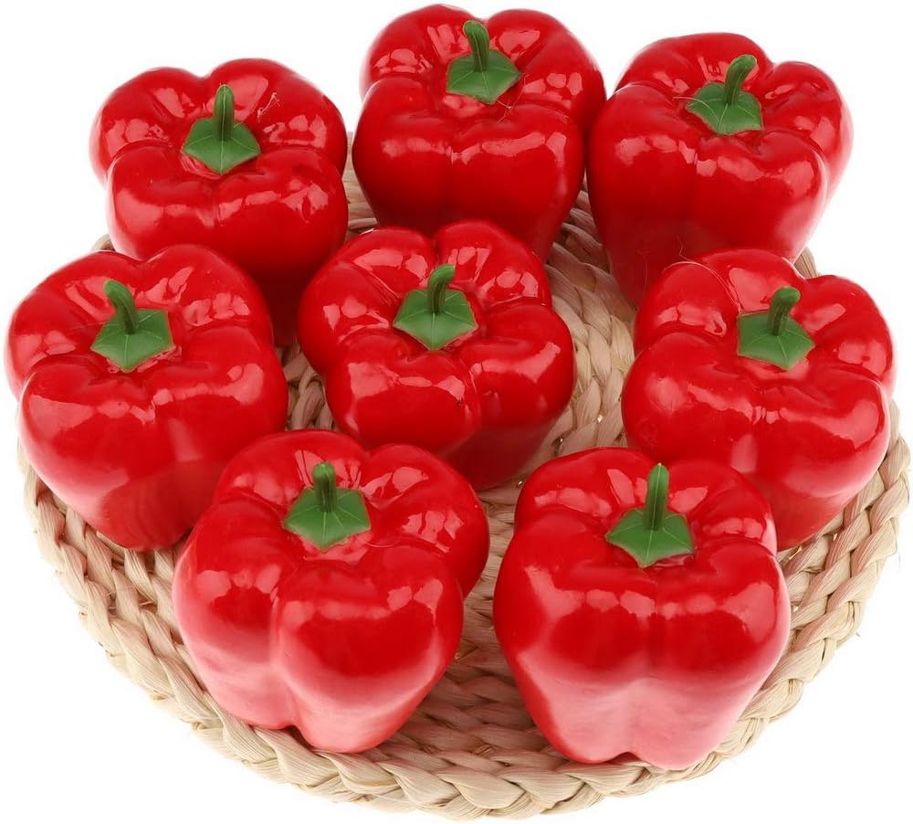 Gresorth 8pcs Artificial Red Pepper Decoration
