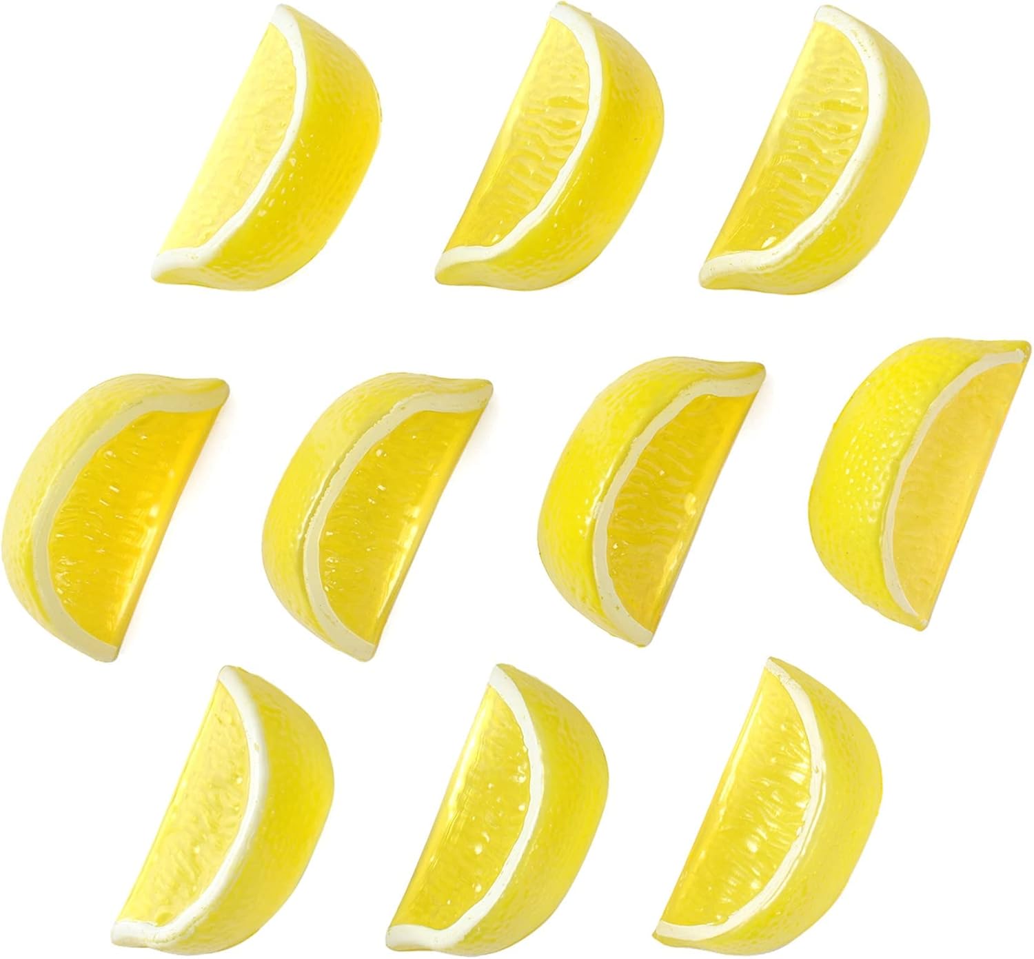 Hagao Fake Lemon Artificial Fruit Wedge 10pcs Yellow Block