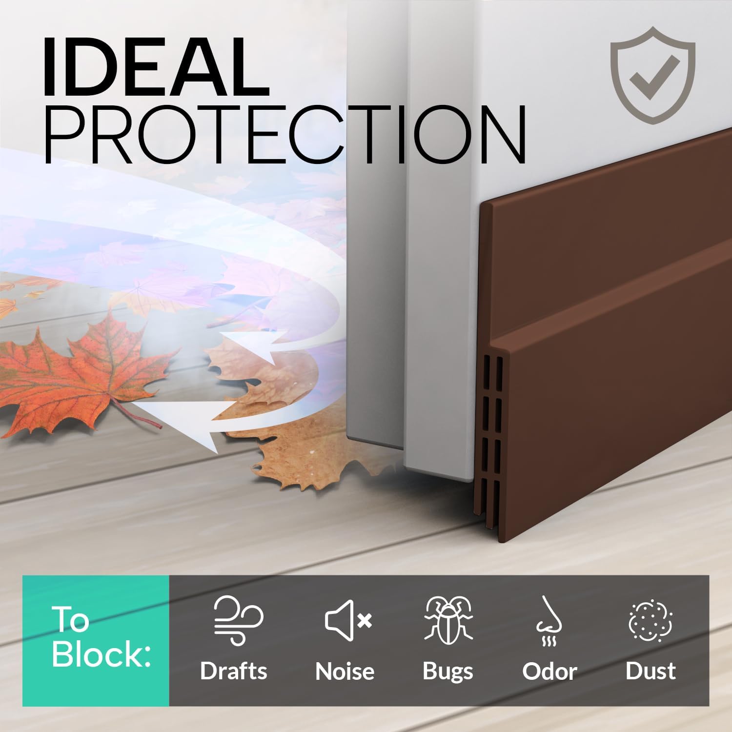 Premium Door Draft Stopper - 5x39 Brown Seal Strip