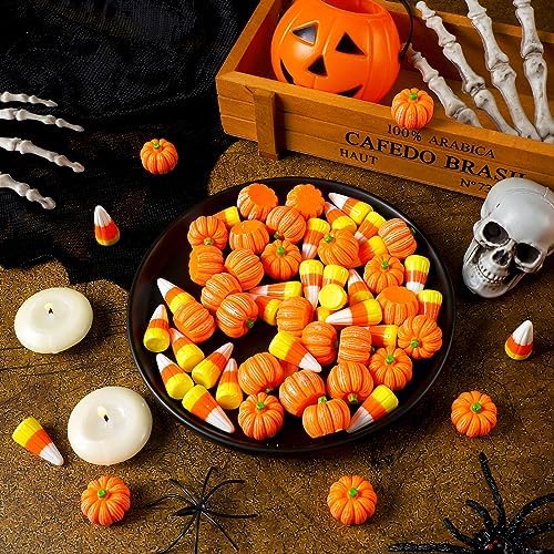 Wettarn 60 Pcs Halloween Resin Charms for DIY Crafts
