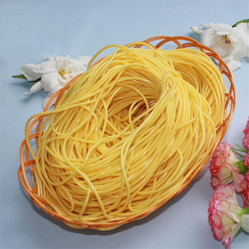 Artificial Flat Noodles Display Prop Yellow