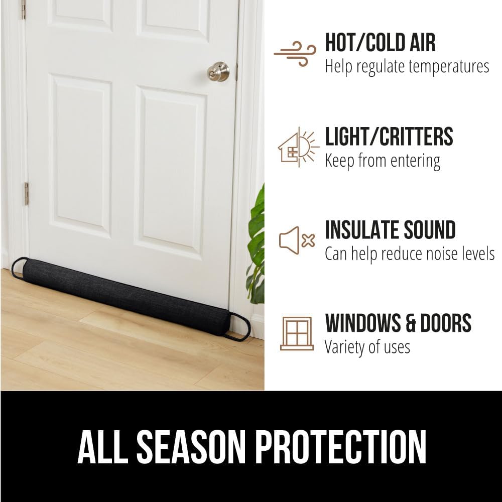 GORILLA GRIP Door Draft Stopper 36 Inch Black