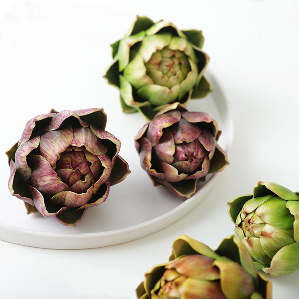 Artificial Artichoke Vegetables Decor Set of 6 Green