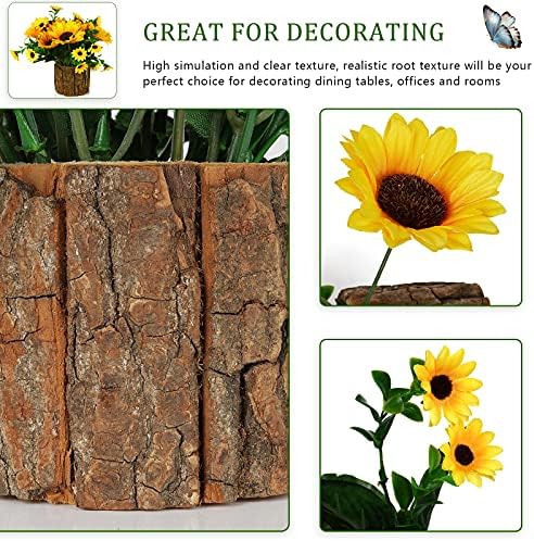 Lilithye Artificial Silk Sunflower Flower Vase Set of 2