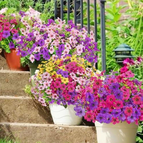 Yastouay 12 Bundles Artificial Flowers for Outdoor Decor