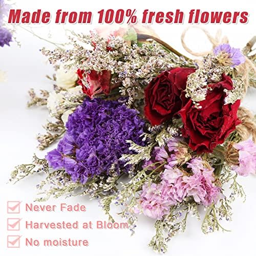 10 Pack Mini Dried Flower Bouquets with Stem Forget Me Not