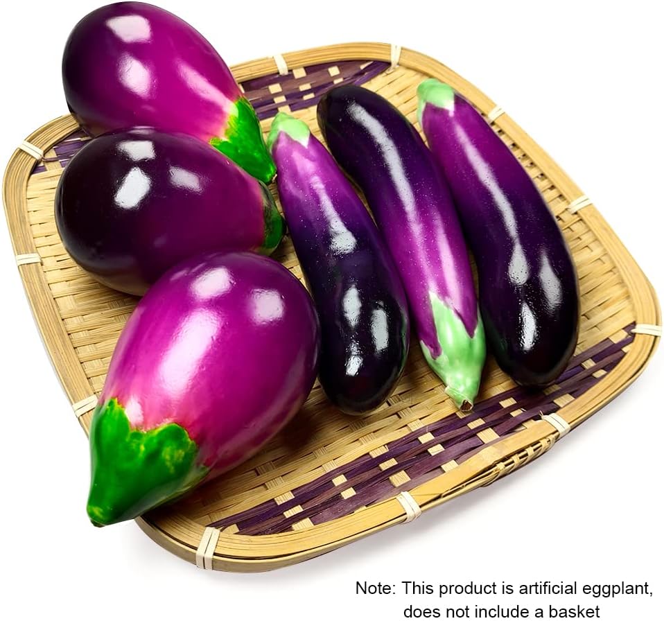 6 Pcs Artificial Eggplants Decorative Display Props