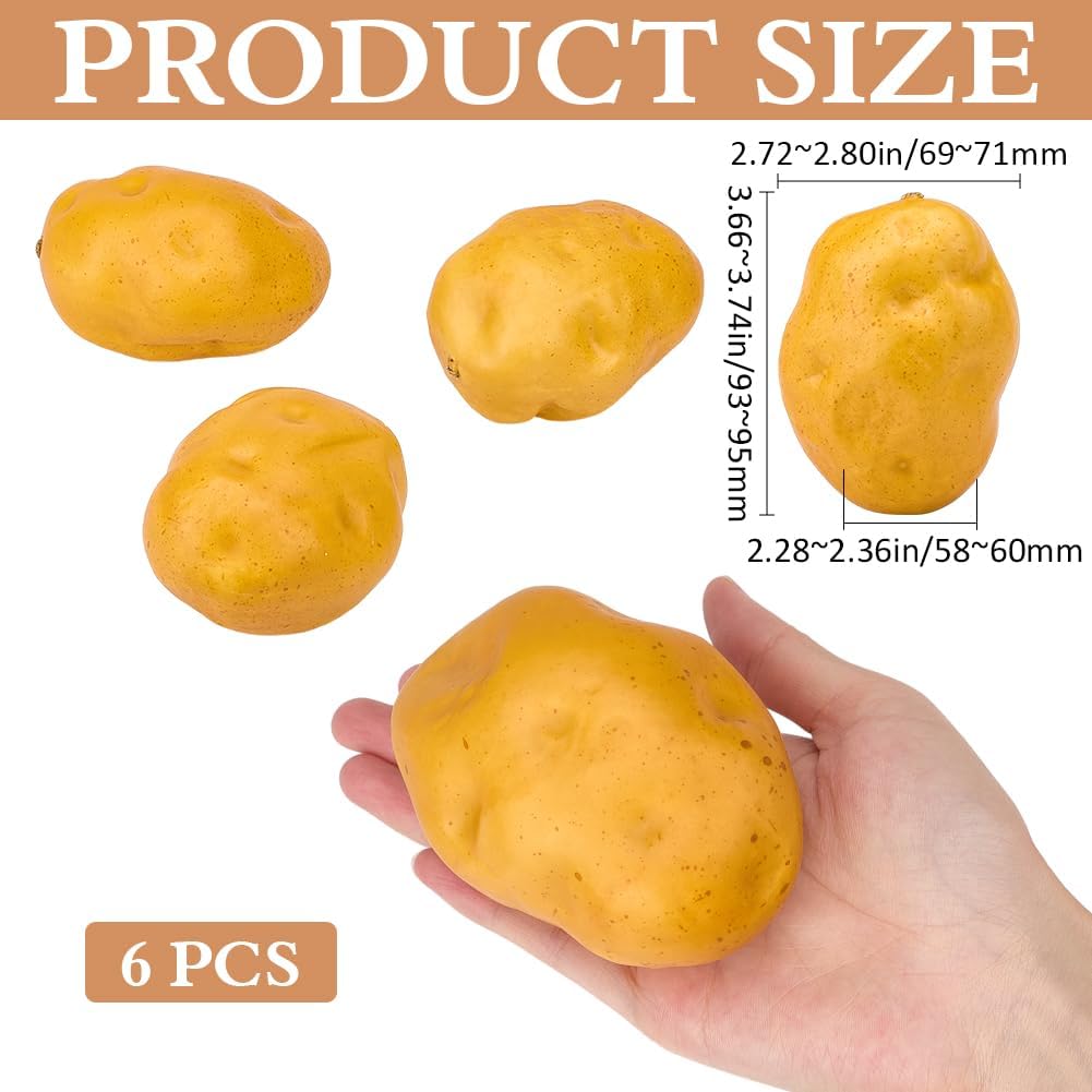 GORGECRAFT 6Pcs Artificial Foam Potatoes Decorative