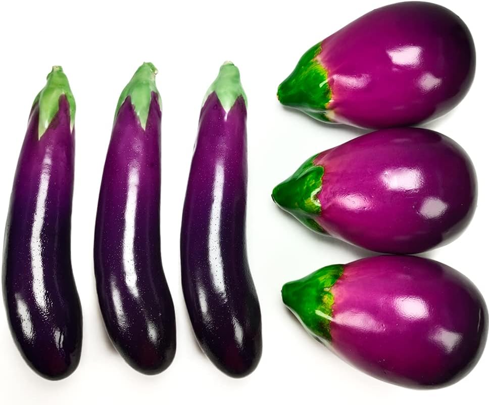 6 Pcs Artificial Eggplants Decorative Display Props