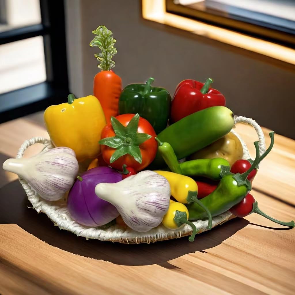 6pcs Artificial Bell Peppers for Kitchen Decor