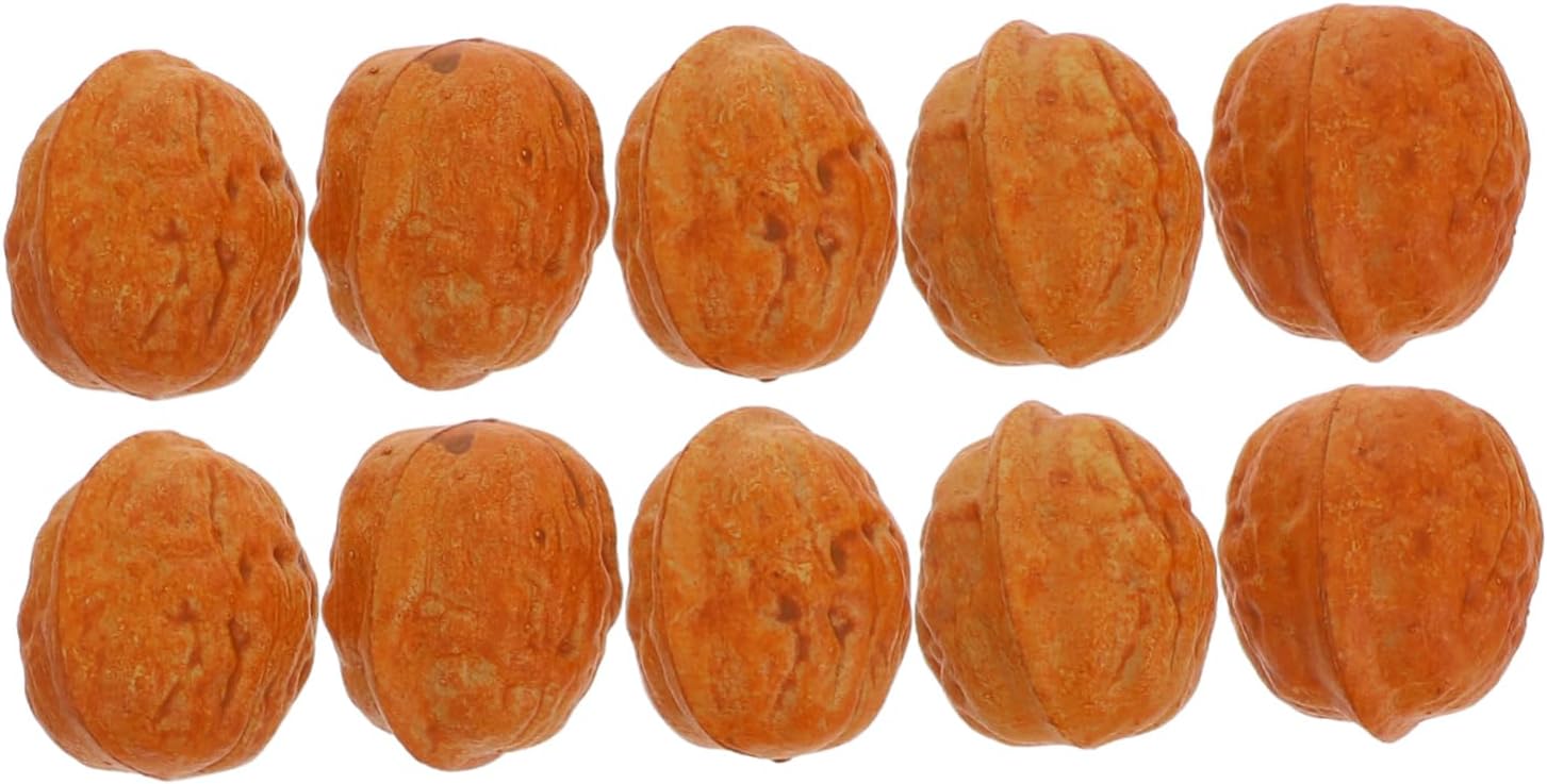 Sosoport Realistic Fake Walnut Decorations 10pcs