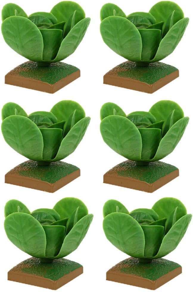 Fomiyes Simulated Cabbage Ornaments 6Pcs Artificial Plastic Green Cabbage Decor