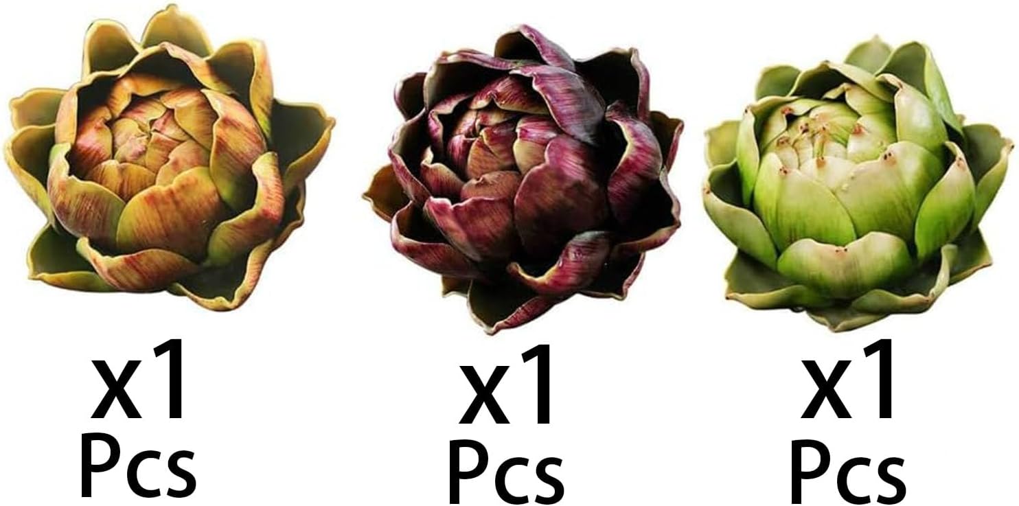 WESAPPINC 3Pcs Large Green Artificial Artichokes Decor