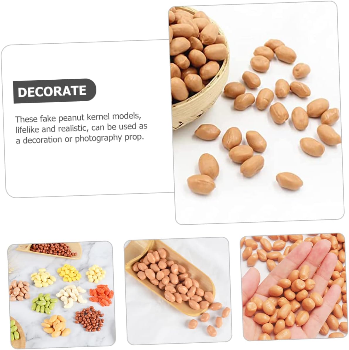 1bag Artificial Peanut Decor Prop for Home and Kitchen