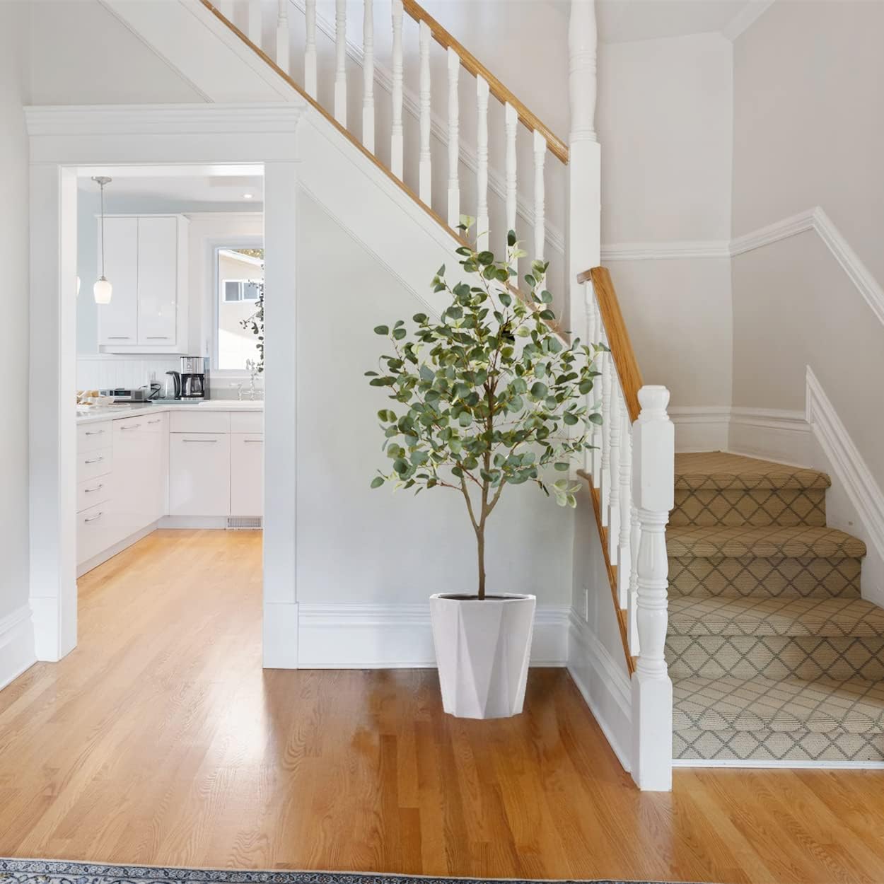 6ft Tall Artificial Eucalyptus Tree with Basket