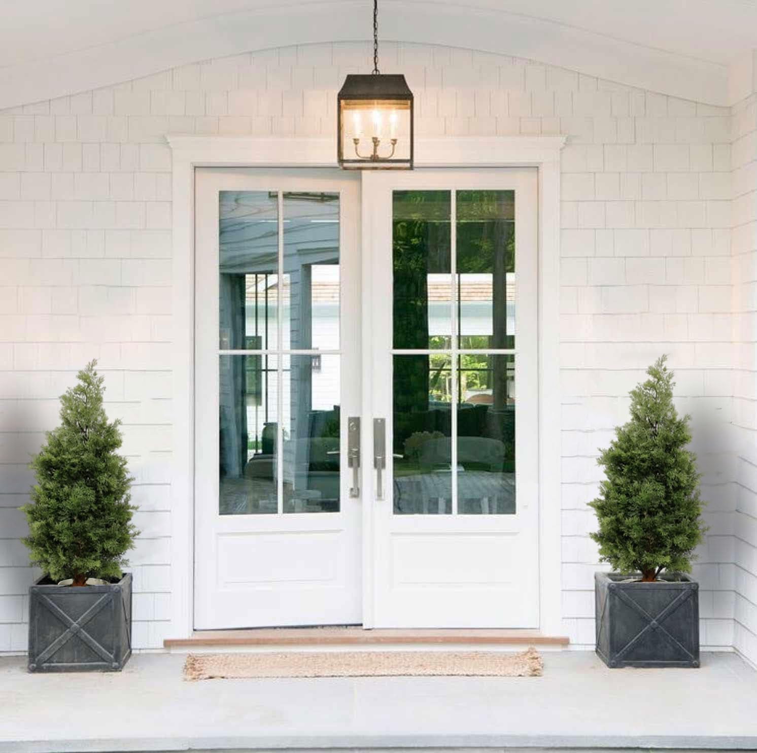 Aveyas 3 Ft Artificial Cedar Topiary Trees Set of 2