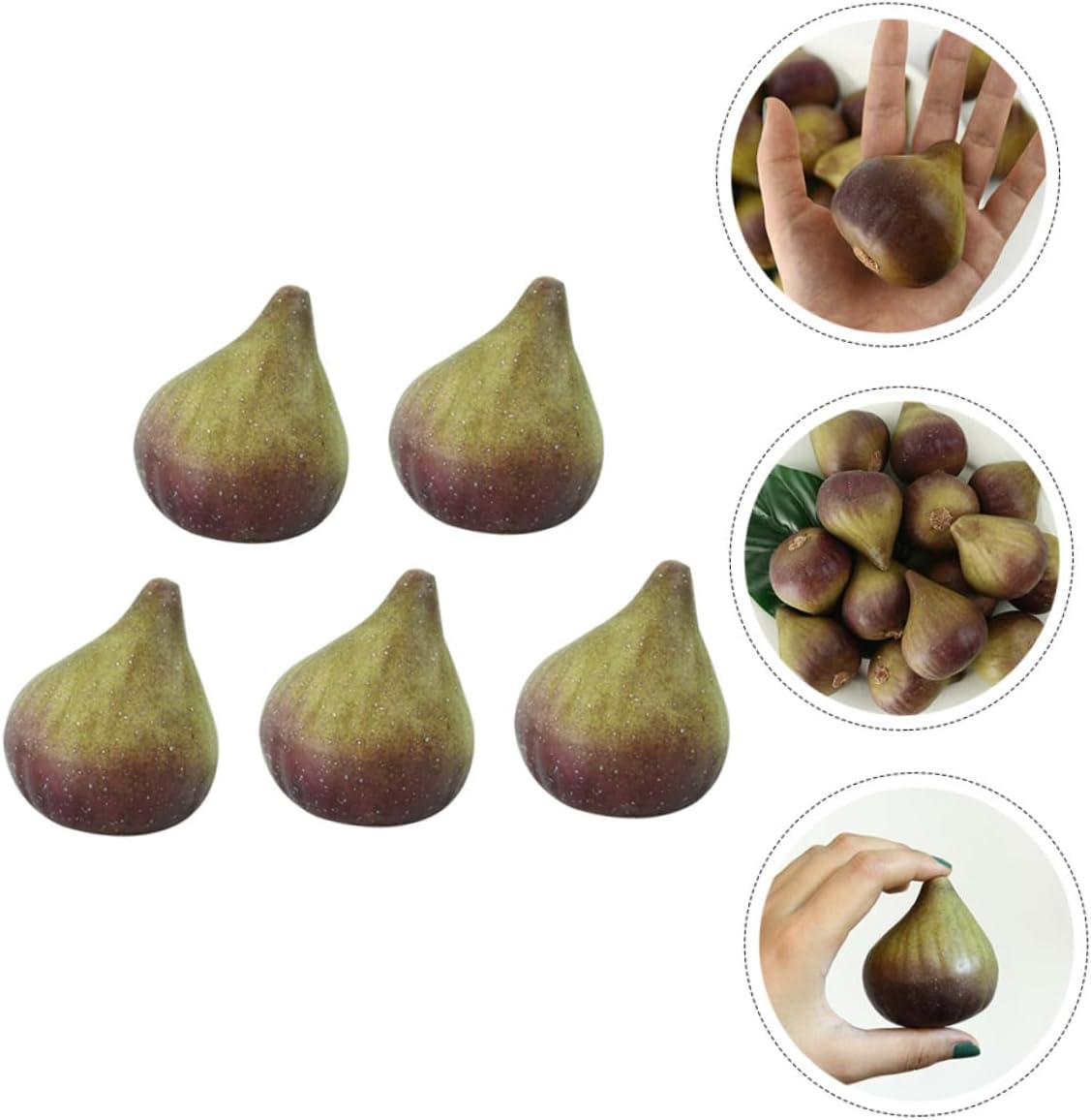 5Pcs Realistic Artificial Fig Models for Home Kitchen Display