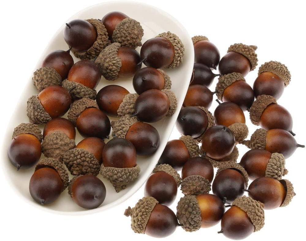 Lifelike Acorn Artificial Fruit Decoration 50pcs