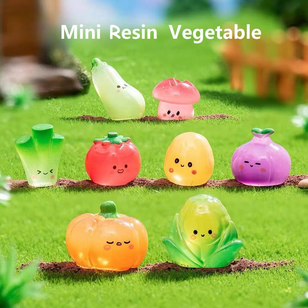 16 Pack Glow-in-the-Dark Resin Vegetables Home Decorations