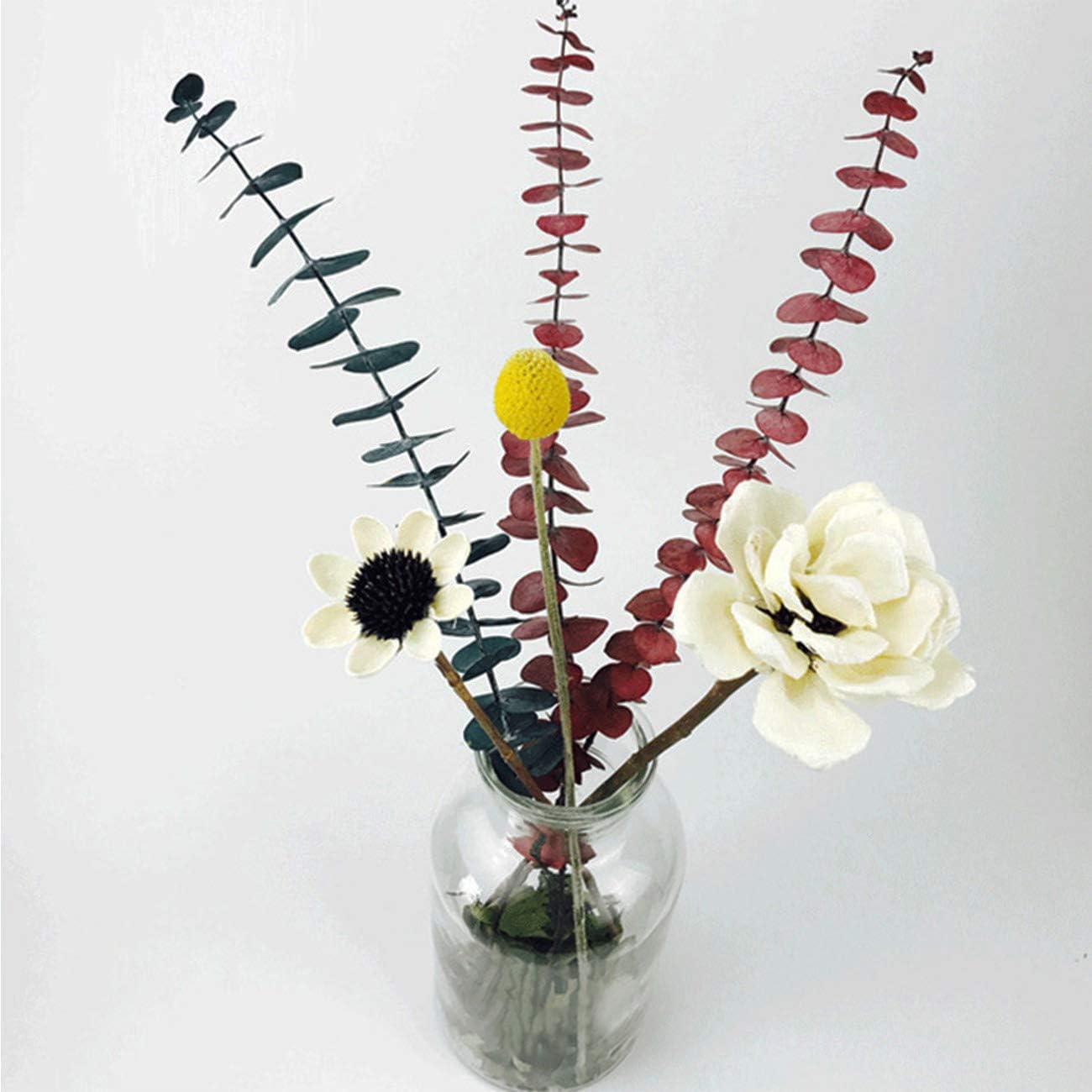 Tinsow 5 Pcs Real Touch Eucalyptus Artificial Leaves