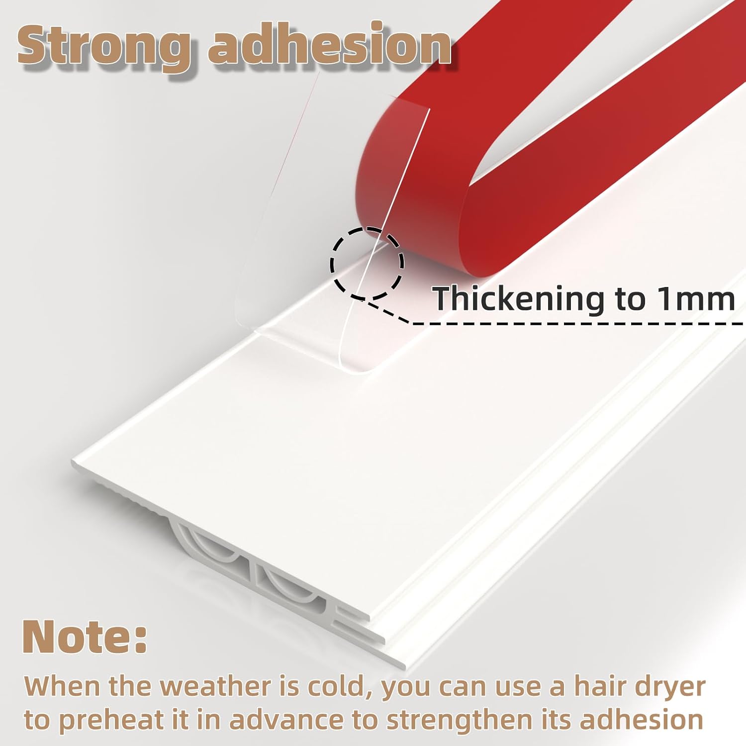 39 Inch White Under Door Draft Stopper Soundproof Barrier