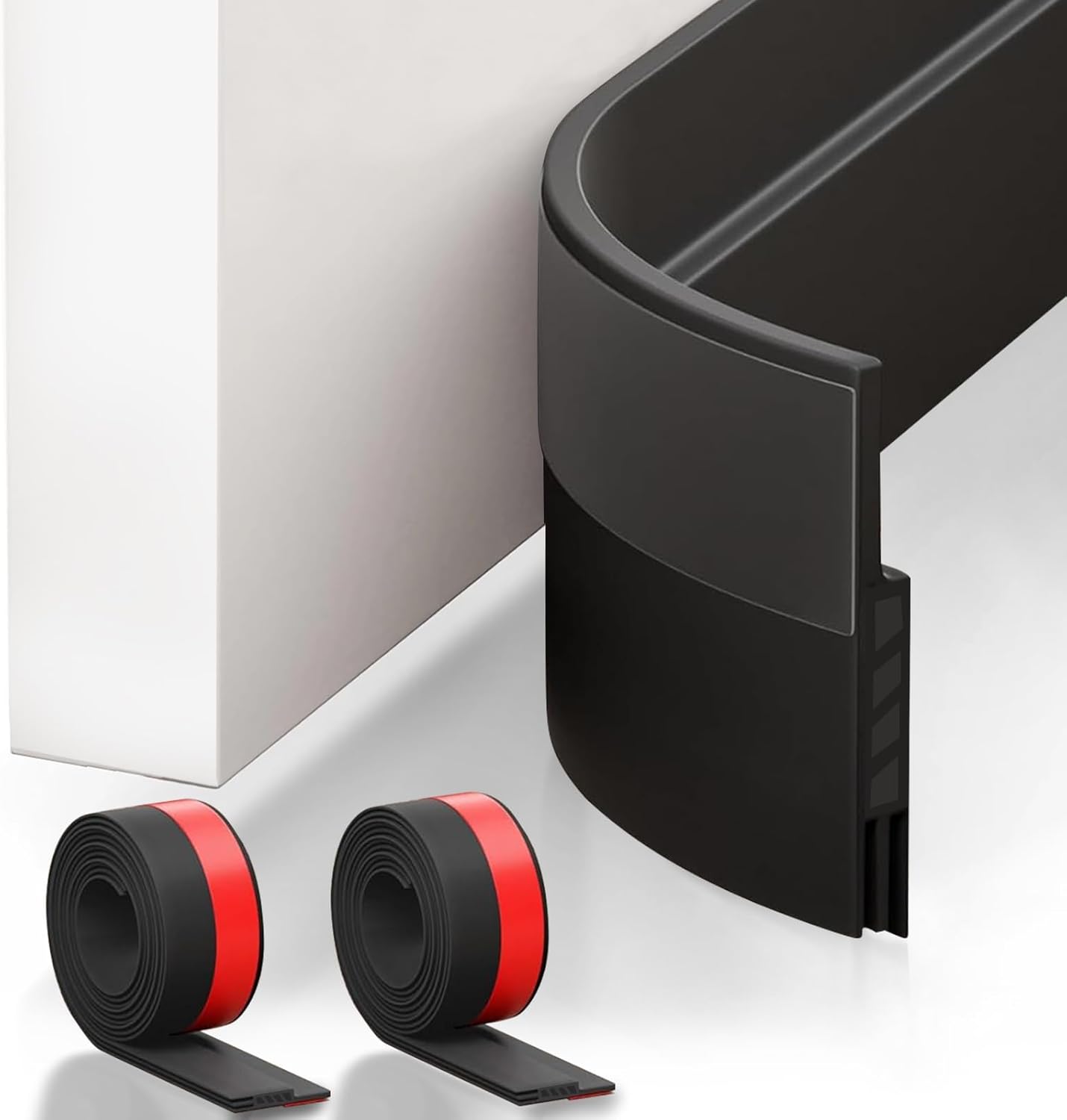 Suptikes 2 Pack Door Draft Stopper Black