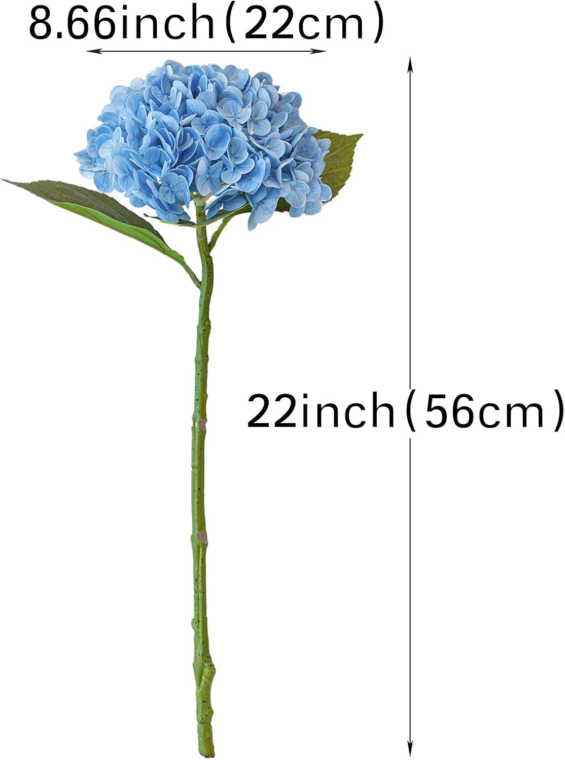 3PCS 22 Inch Realistic Artificial Hydrangea Flowers Blue