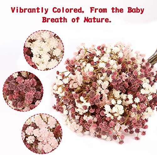 NT NIETING Artificial Baby Breath Flowers 10Pcs Pink Wedding Decoration