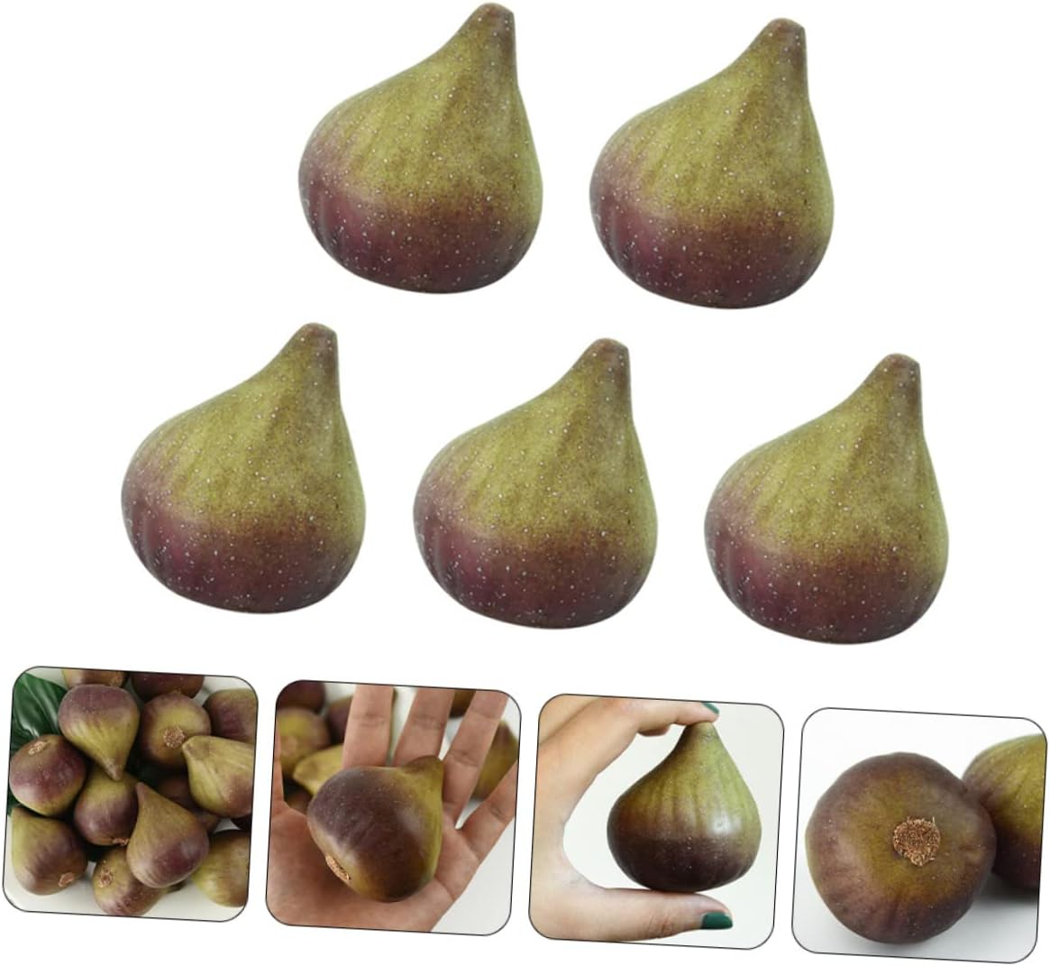 5Pcs Realistic Artificial Fig Models for Home Kitchen Display