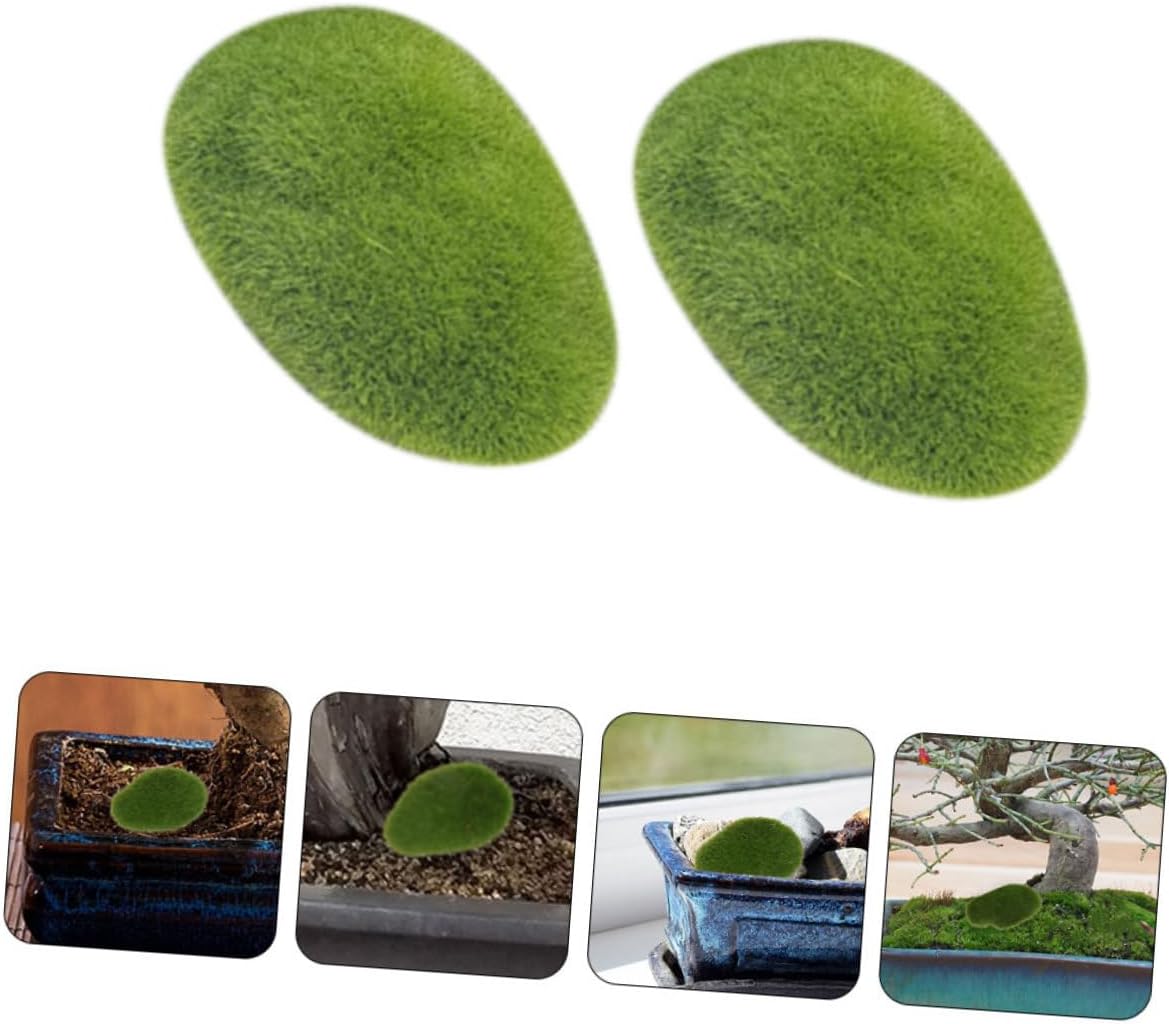 12Pcs Artificial Mossy Stone Props for Garden and DIY Crafts