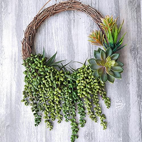 Supla 4 pcs Artificial Hanging Succulent Greenery Sprays