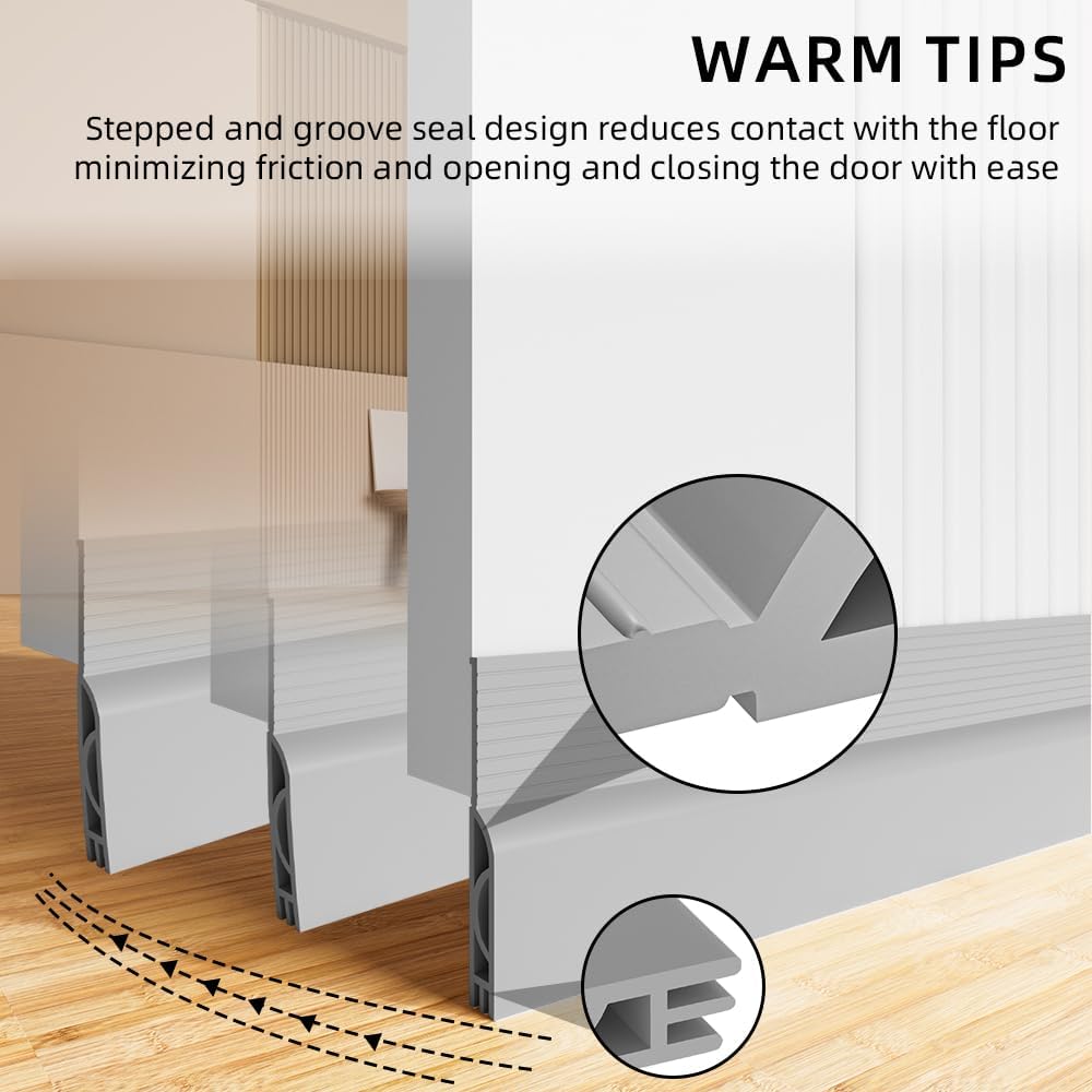 Ormestop Door Draft Stopper 78 Inch Grey