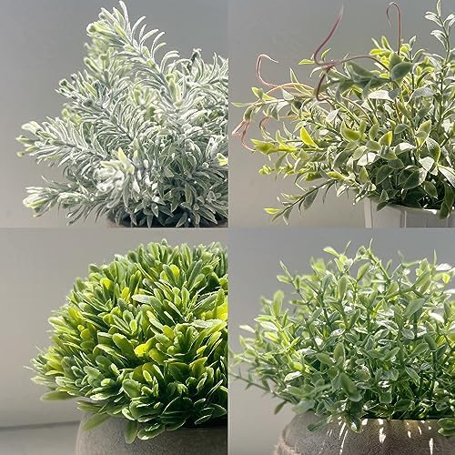 4 Pack Small Artificial Plants for Indoor Decor