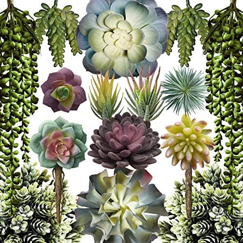 Artificial Succulents 15-Pack - Premium Faux Cactus Plants