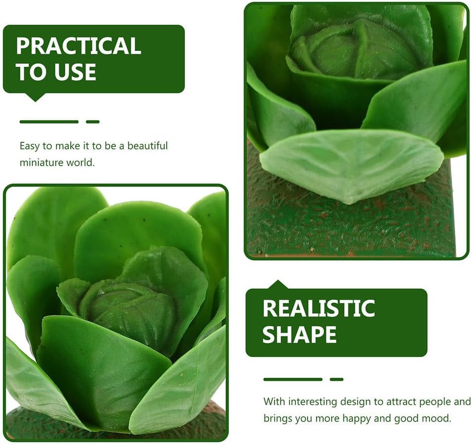 Fomiyes Simulated Cabbage Ornaments 6Pcs Artificial Plastic Green Cabbage Decor
