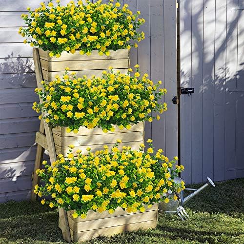 10 Bundles Yellow-Eucalyptus Artificial Flowers