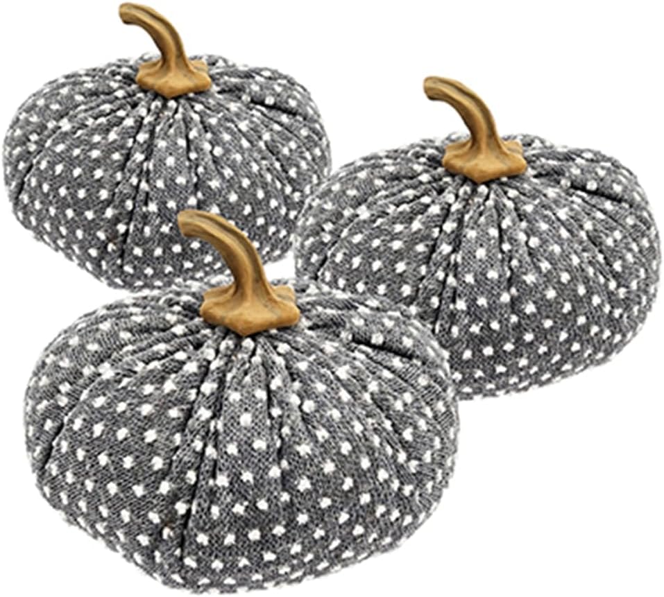 Charming Set of 3 Fabric Pumpkins for Fall Decor