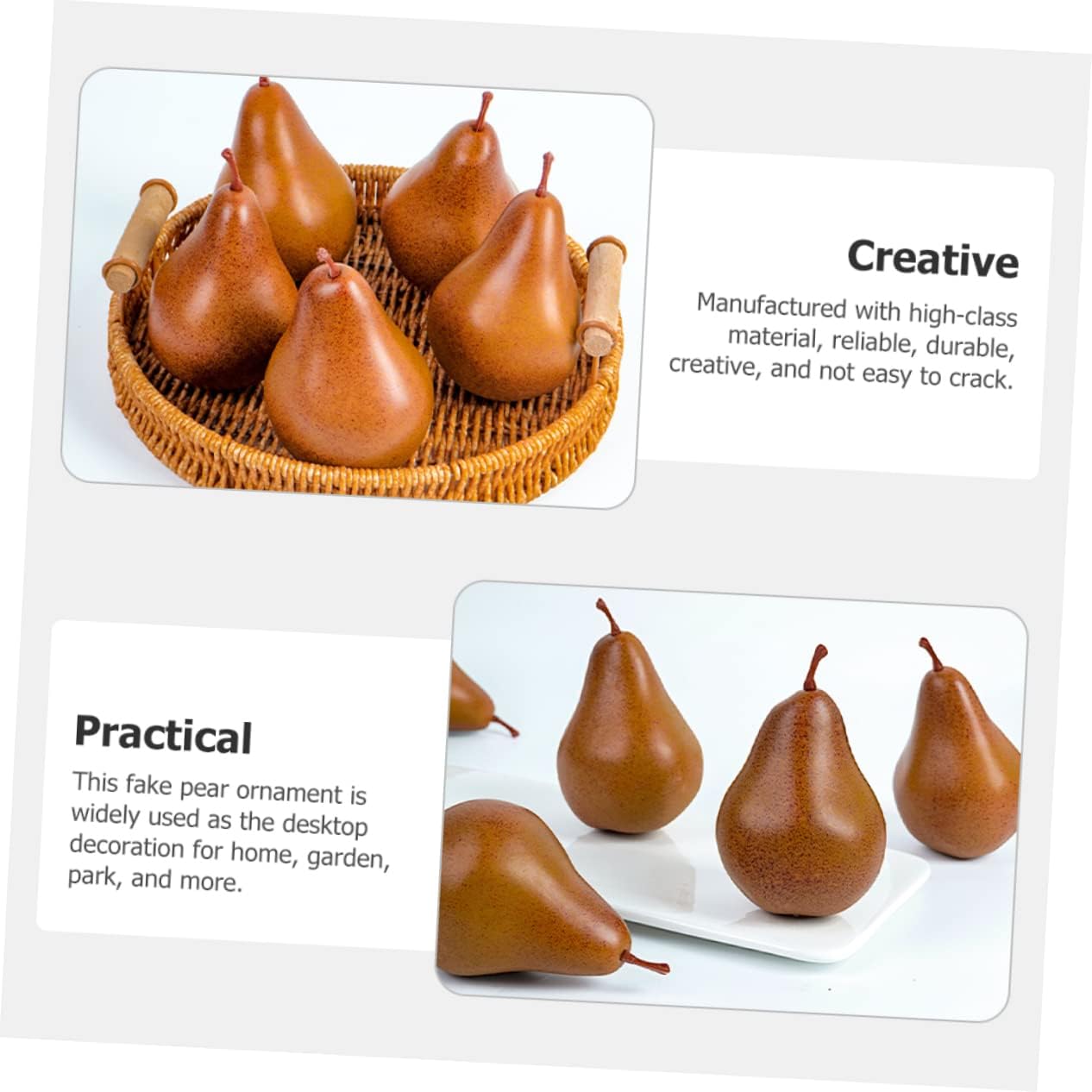 DECHOUS Artificial Pear Models 2Pcs Realistic Decorations