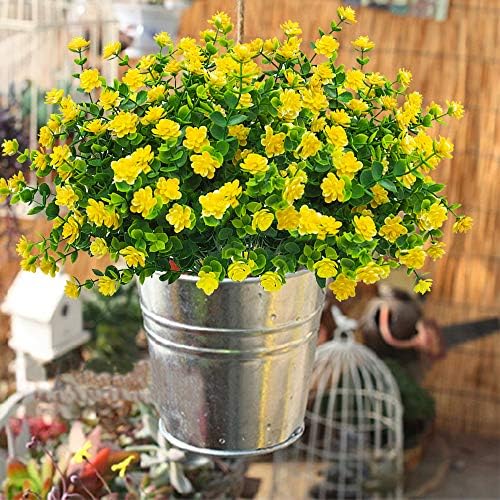 10 Bundles Yellow-Eucalyptus Artificial Flowers